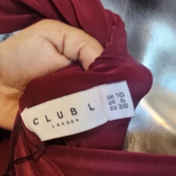 Elisa Burgundy Bardot Flared-Leg Maternity Jumpsuit - Picture 2 of 7